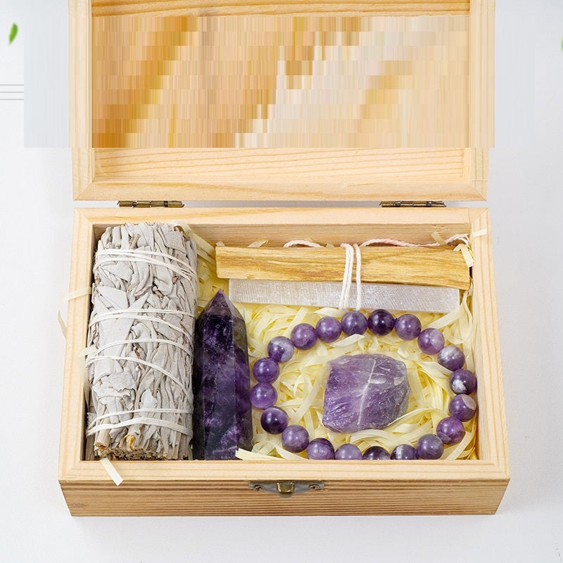 Mineral crystal set gift box