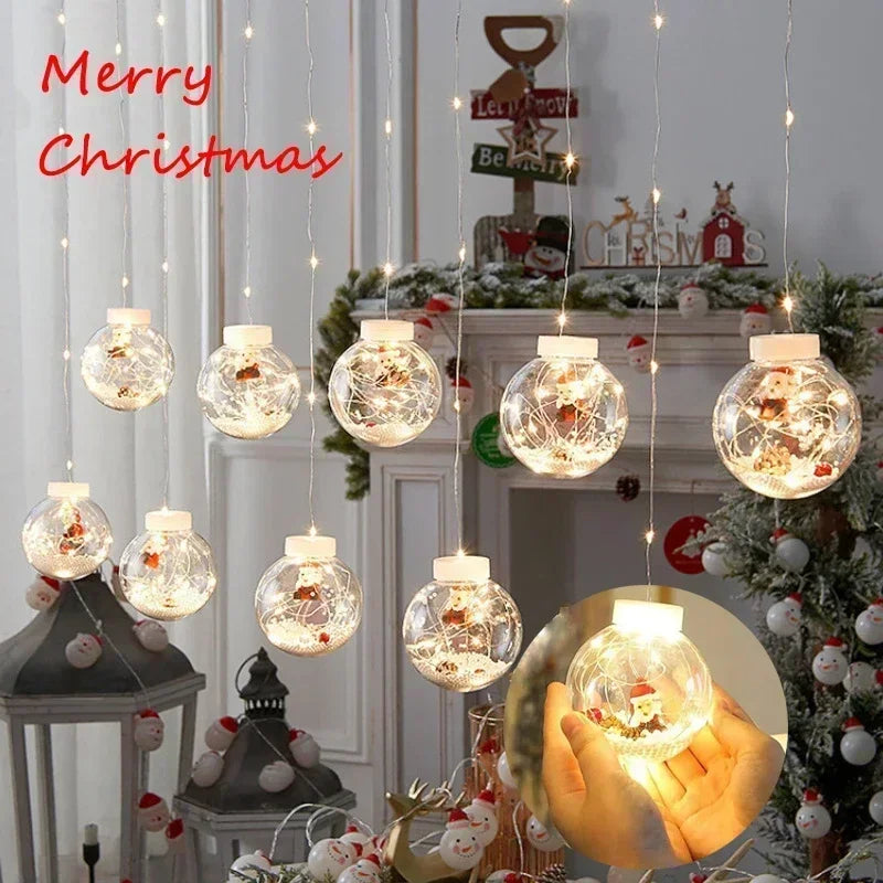 10 LED Christmas Curtain Lamp Set