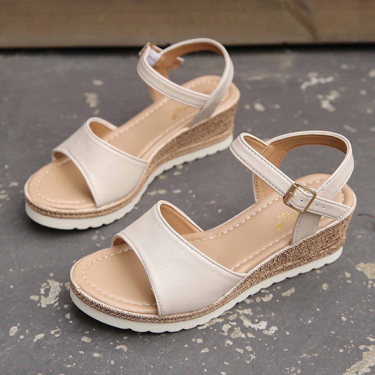 Ankle Buckle Wedges Sandals - Summer Platform Shoes