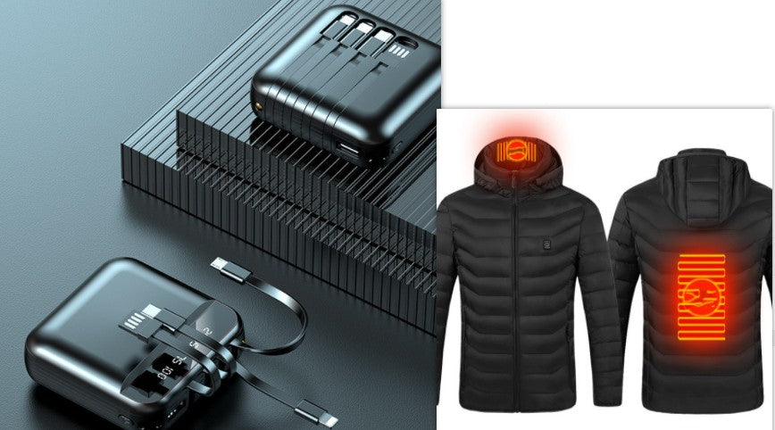 New Heated Jacket Coat USB Electric Jacket Cotton Coat Heater Thermal Clothing Heating Vest Men's Clothes Winter